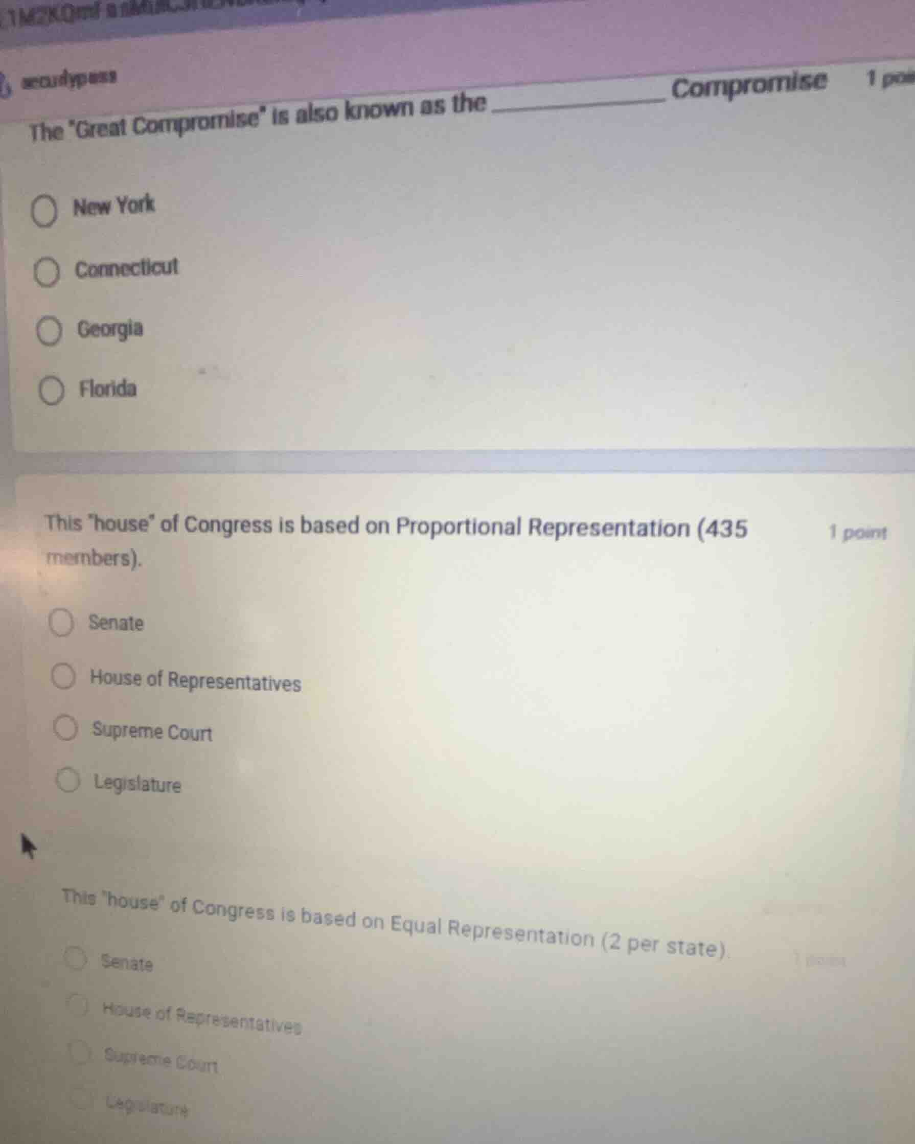 the great compromise is also known as the __________ compromise options…