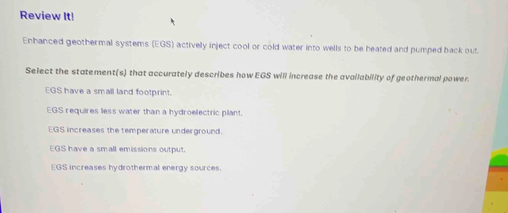 review it! enhanced geothermal systems (egs) actively inject cool or co…