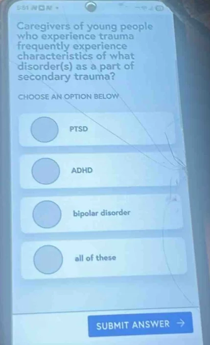 caregivers of young people who experience trauma frequently experience …