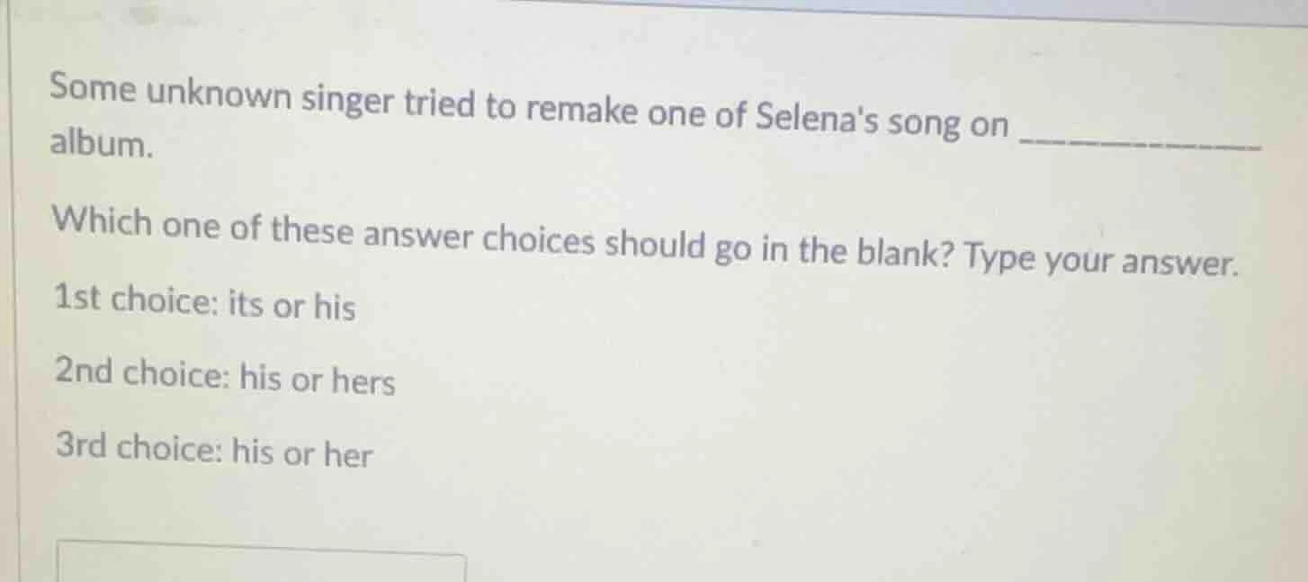 some unknown singer tried to remake one of selenas song on __________ a…
