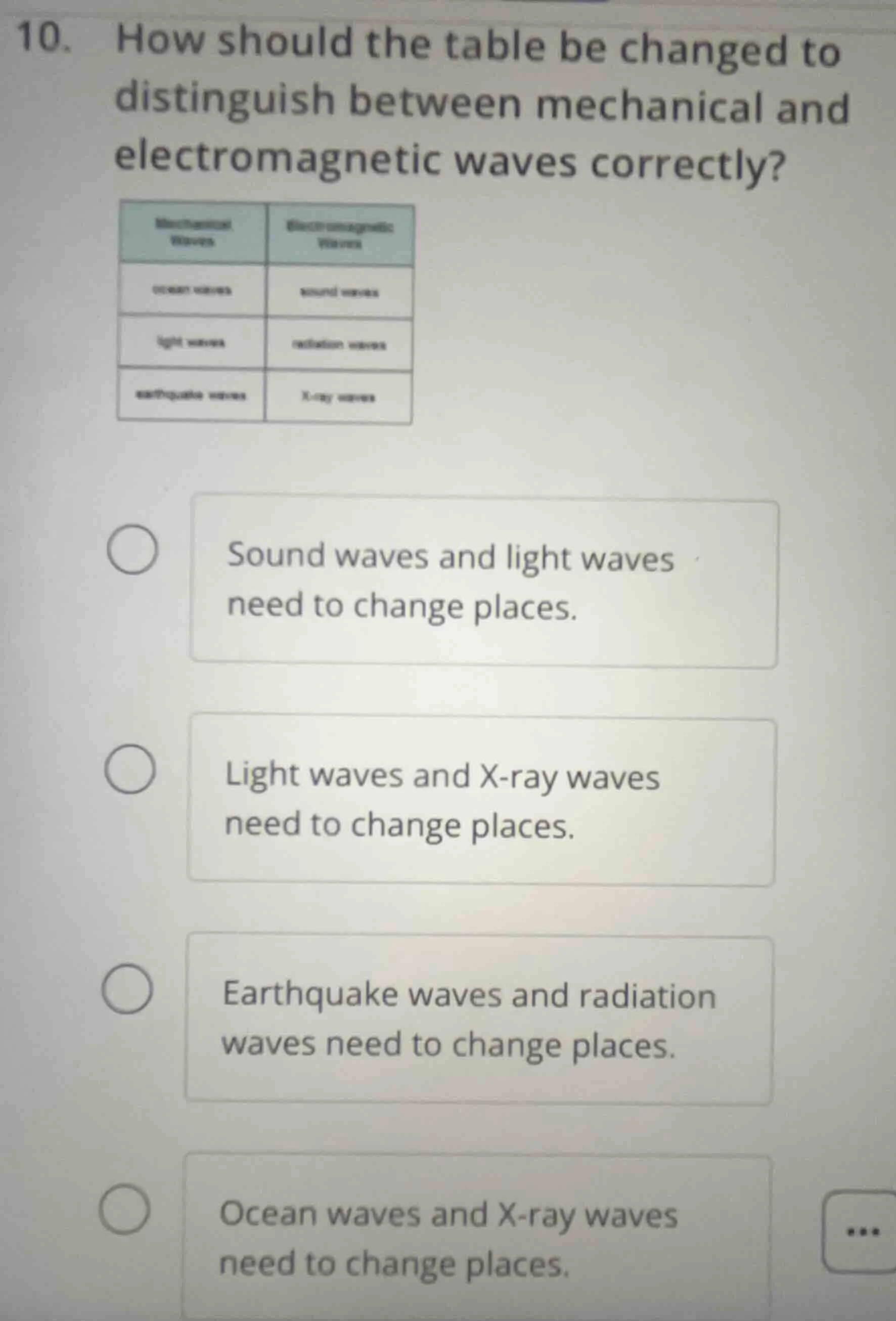 10. how should the table be changed to distinguish between mechanical a…
