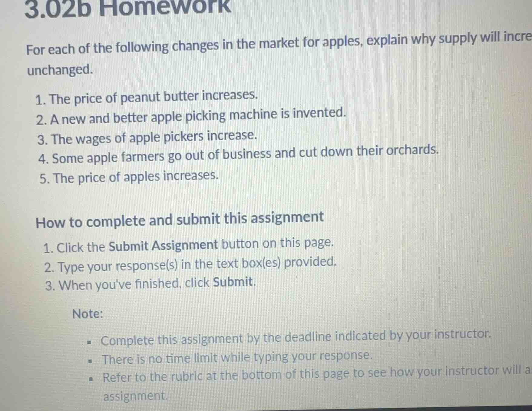 3.02b homework for each of the following changes in the market for appl…