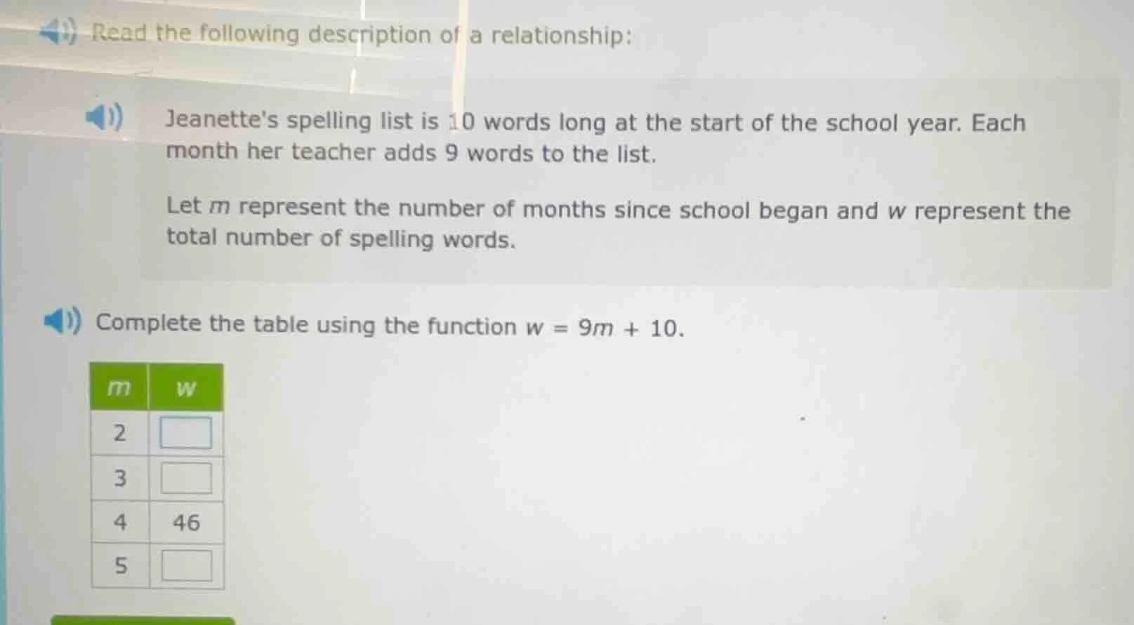 read the following description of a relationship: jeanettes spelling li…
