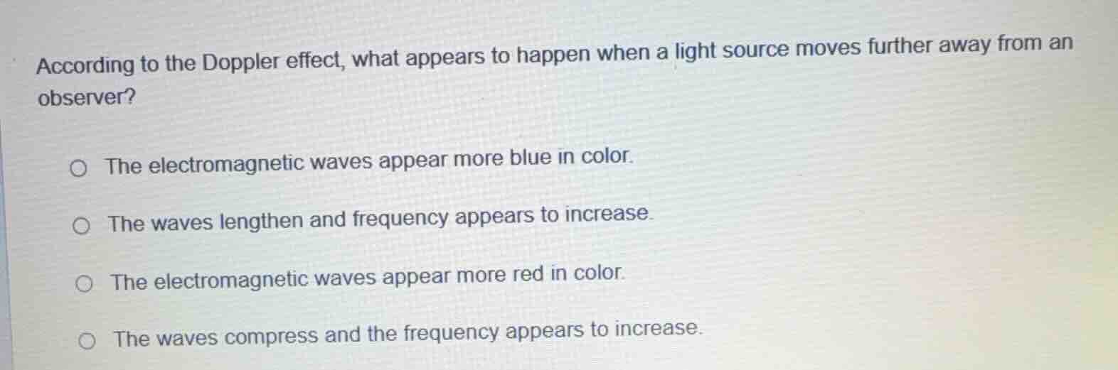 according to the doppler effect, what appears to happen when a light so…