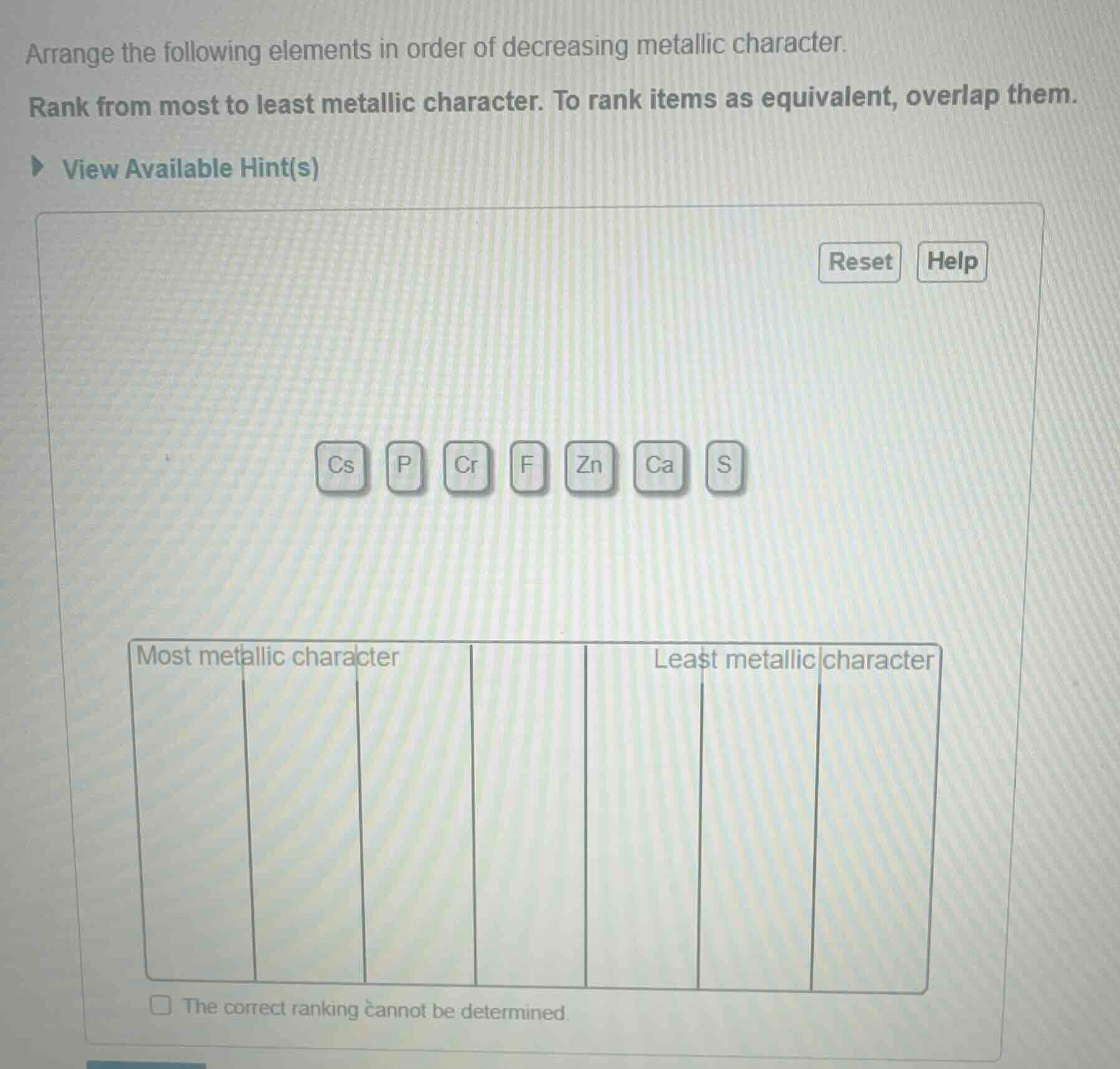 arrange the following elements in order of decreasing metallic characte…