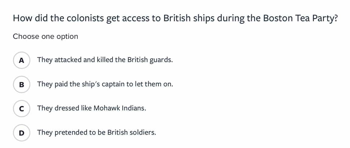 how did the colonists get access to british ships during the boston tea…