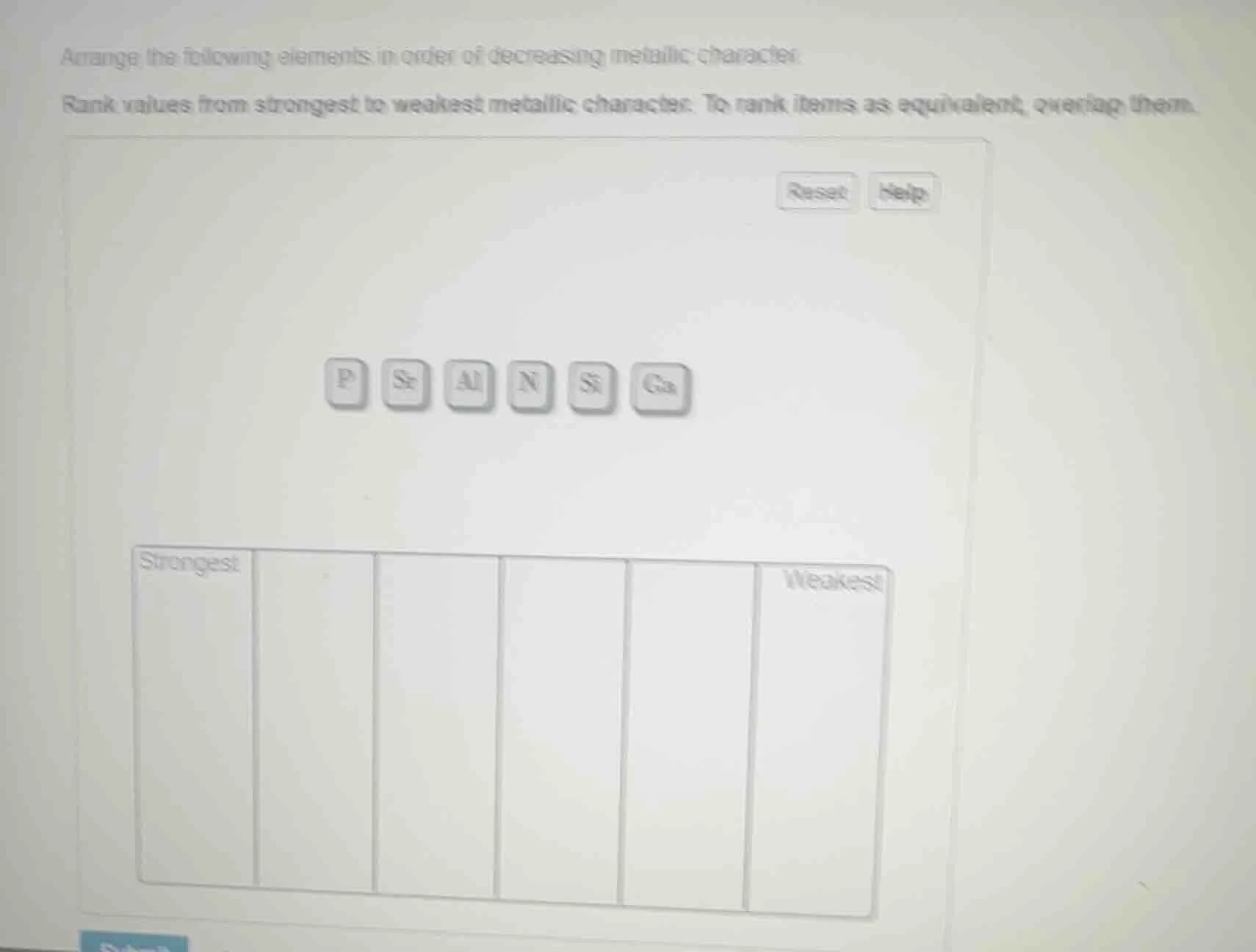 arrange the following elements in order of decreasing metallic characte…
