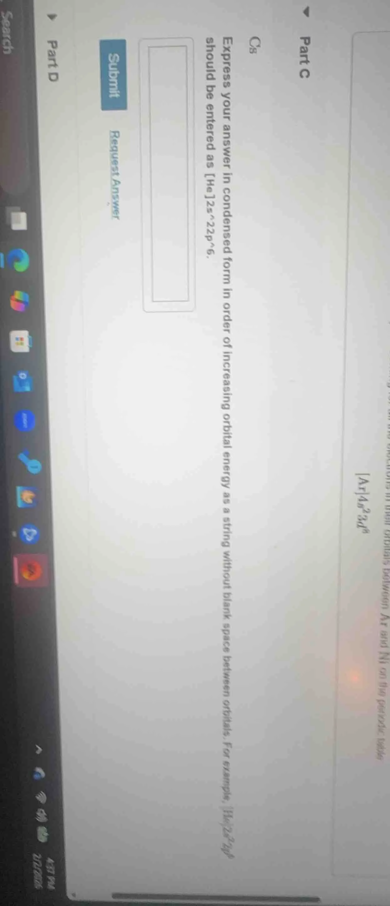 cs express your answer in condensed form in order of increasing orbital…