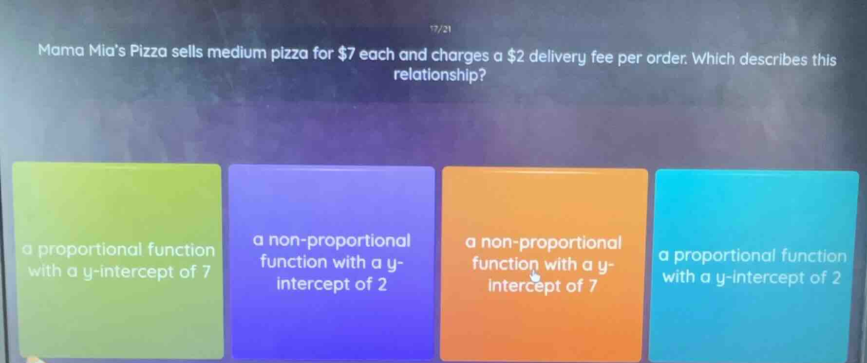 mama mia’s pizza sells medium pizza for $7 each and charges a $2 delive…