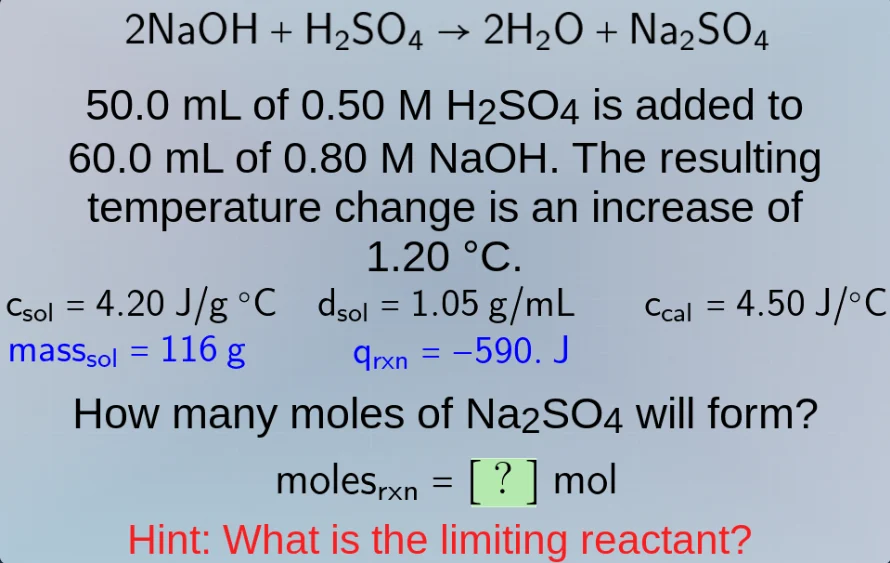 2naoh + h₂so₄ → 2h₂o + na₂so₄ 50.0 ml of 0.50 m h₂so₄ is added to 60.0 …