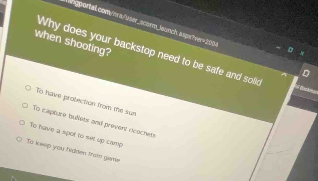 why does your backstop need to be safe and solid when shooting? to have…