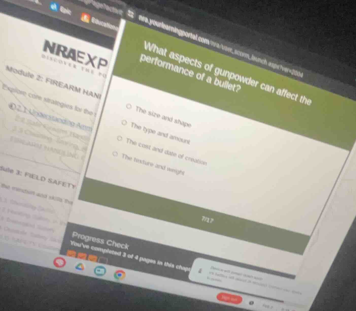 what aspects of gunpowder can affect the performance of a bullet? the s…