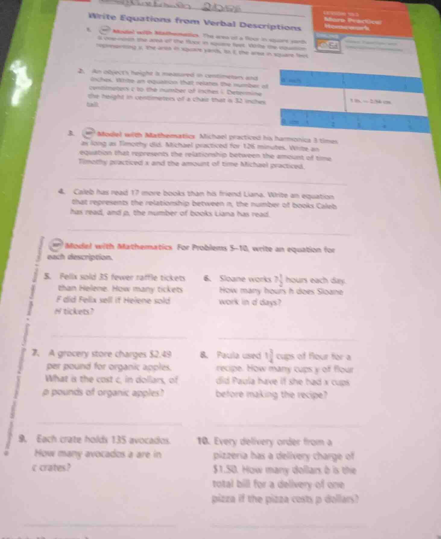 write equations from verbal descriptions 1. (model with mathematics) th…