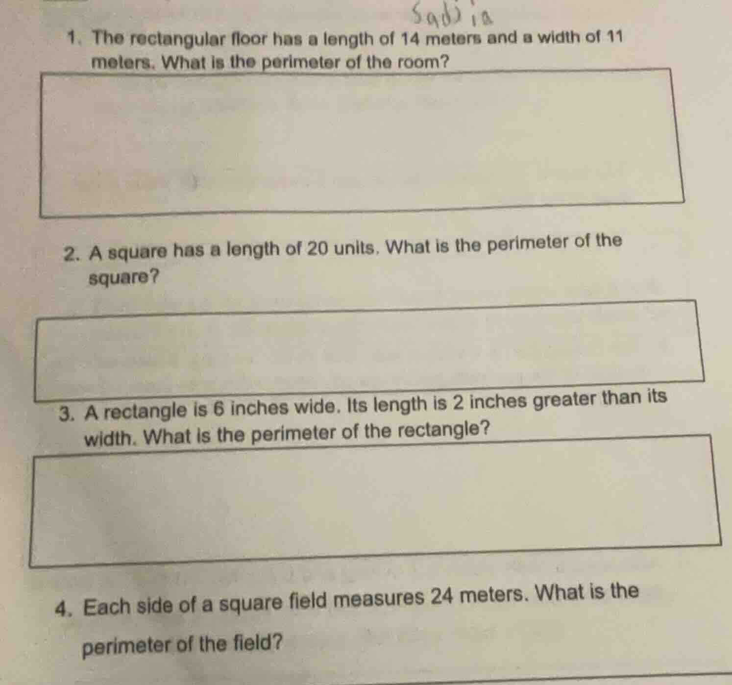 1. the rectangular floor has a length of 14 meters and a width of 11 me…