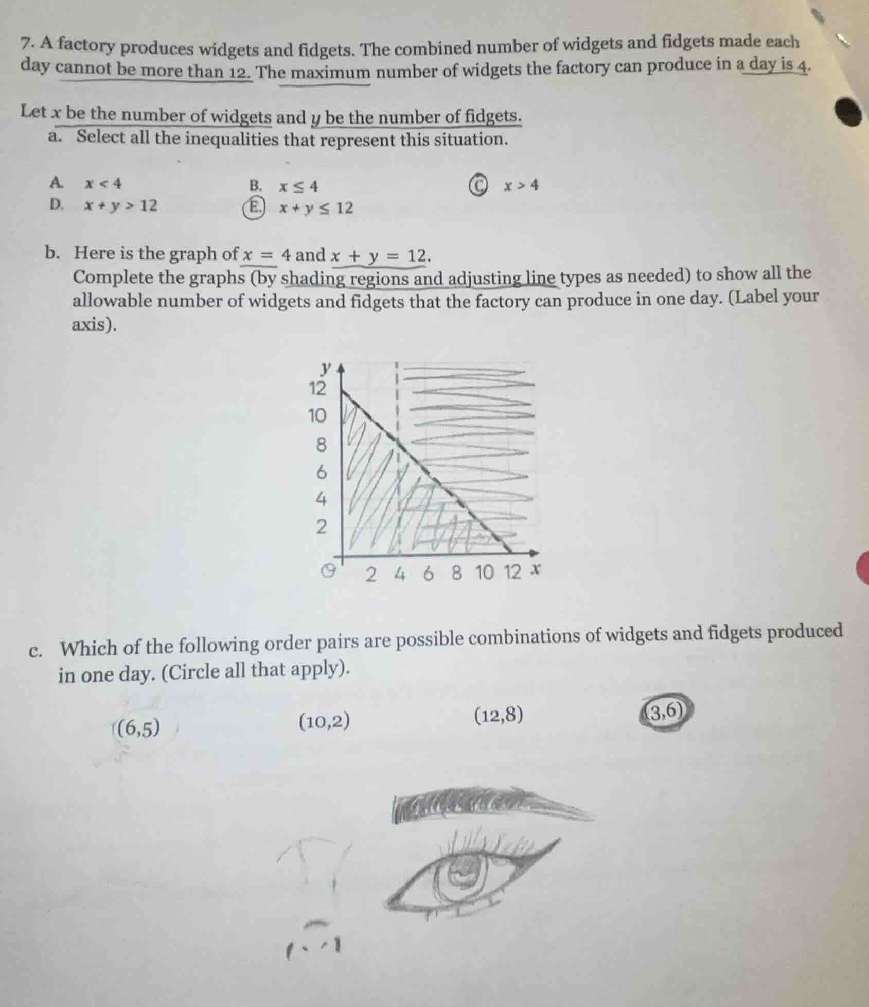 7. a factory produces widgets and fidgets. the combined number of widge…