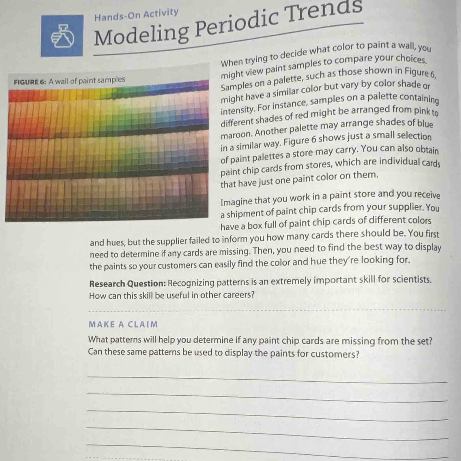 hands-on activity modeling periodic trends figure 6: a wall of paint sa…