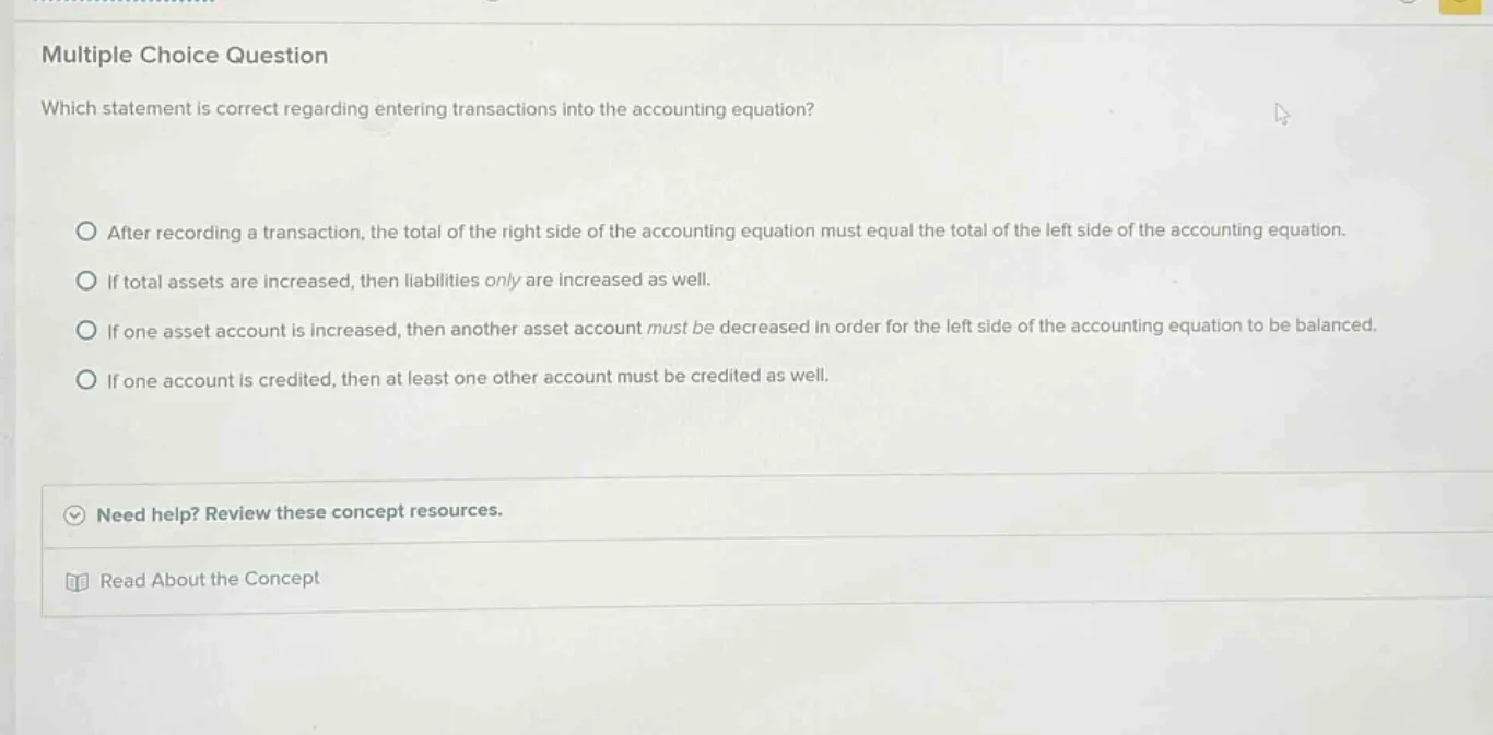 multiple choice question which statement is correct regarding entering …
