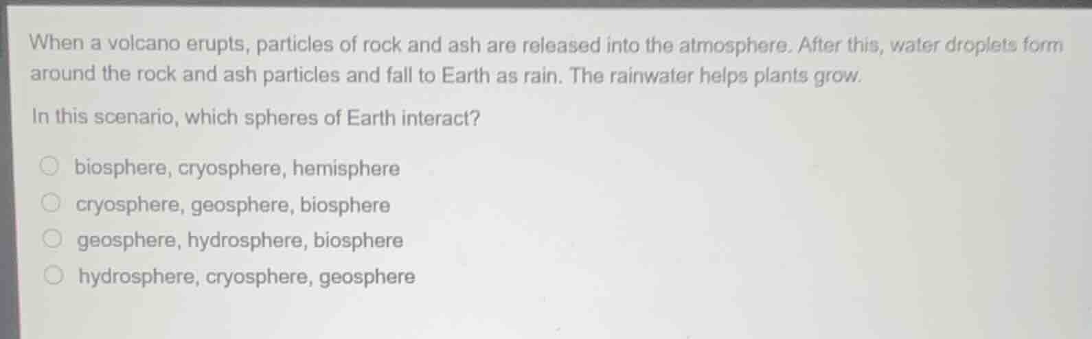 when a volcano erupts, particles of rock and ash are released into the …