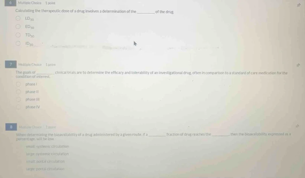 6 multiple choice 1 point calculating the therapeutic dose of a drug in…