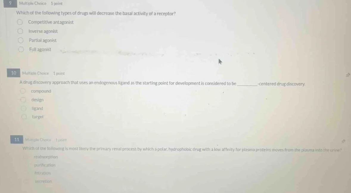 9 multiple choice 1 point which of the following types of drugs will de…