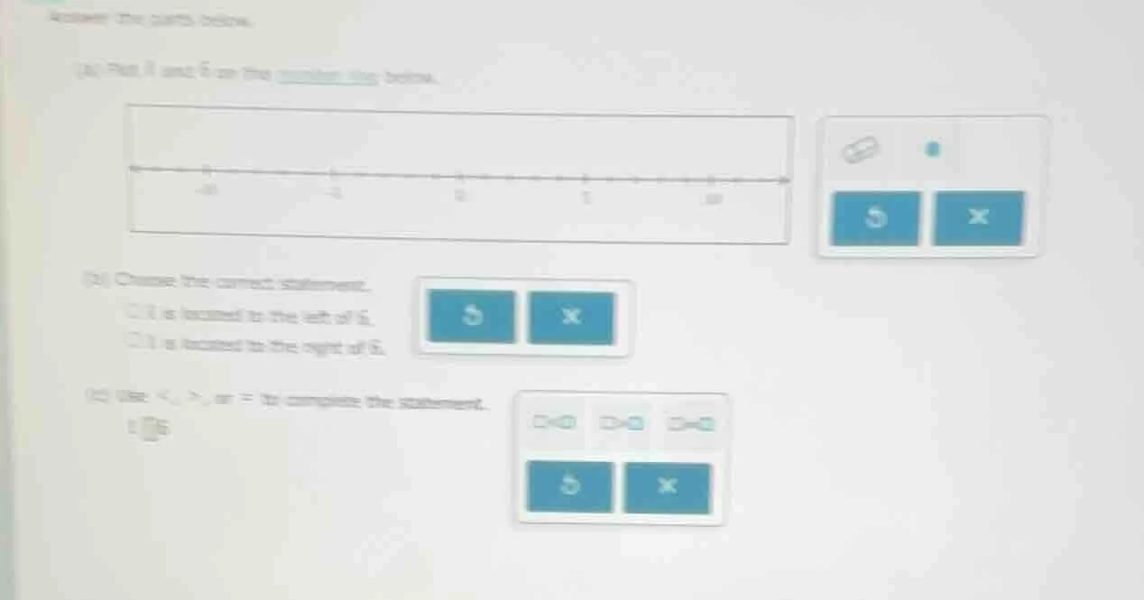 answer the parts below. (a) put 1 and 6 on the number line below. (imag…