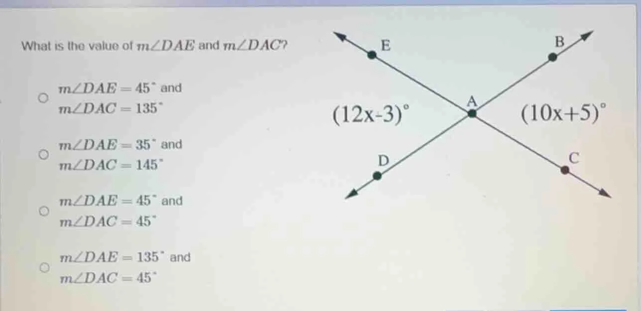 what is the value of ( mangle dae ) and ( mangle dac )? ( circ ) ( mang…