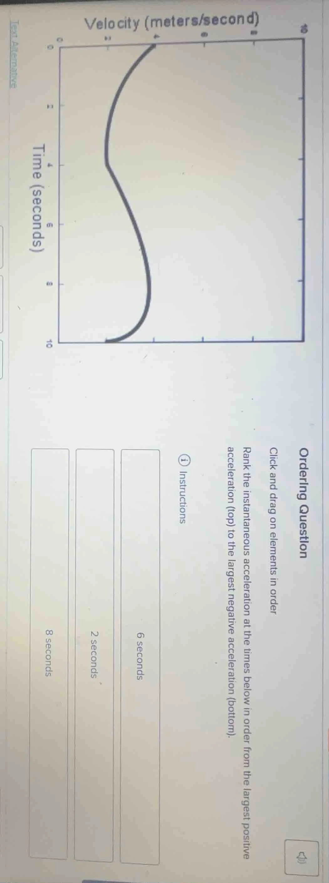 ordering question click and drag on elements in order rank the instanta…