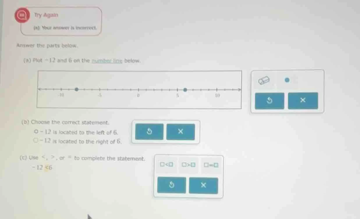 try again (a) your answer is incorrect. answer the parts below. (a) plo…