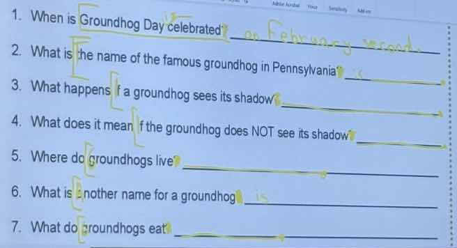 1. when is groundhog day celebrated? 2. what is the name of the famous …