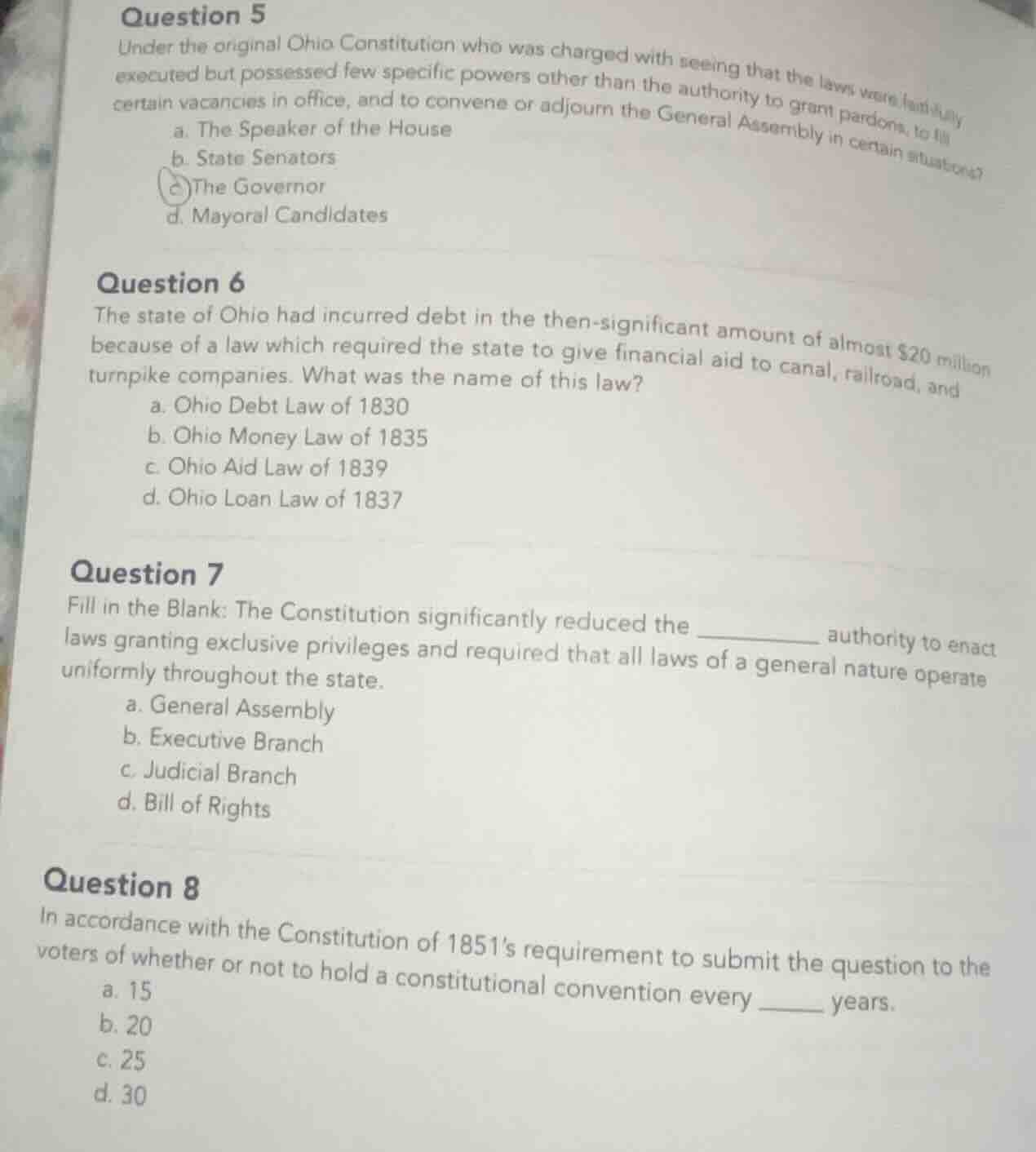question 5 under the original ohio constitution who was charged with se…