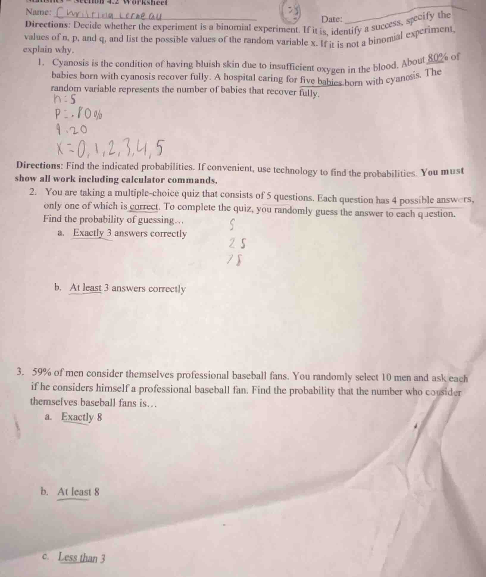 worksheet name: date: directions: decide whether the experiment is a bi…