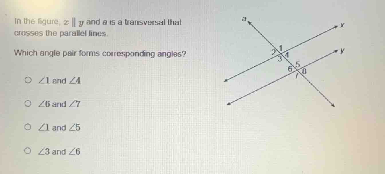in the figure, ( x parallel y ) and ( a ) is a transversal that crosses…