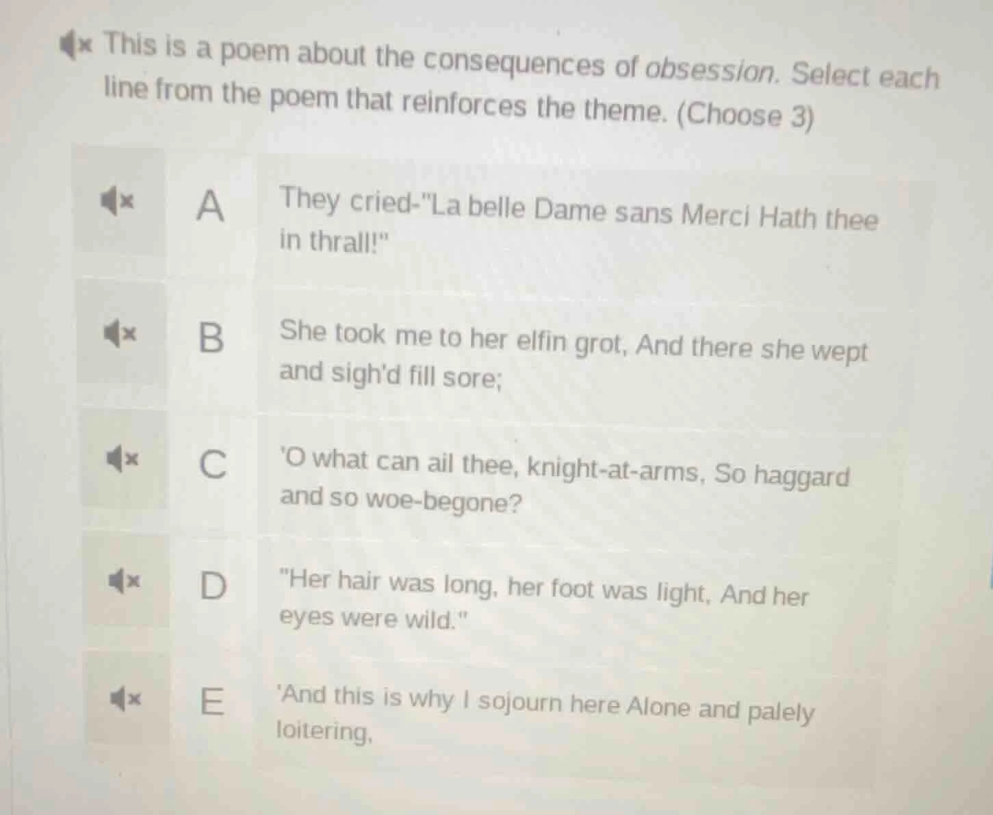 this is a poem about the consequences of obsession. select each line fr…