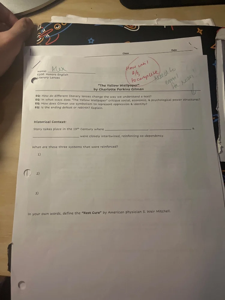 name: class: date period: honors english literary lenses \the yellow wa…