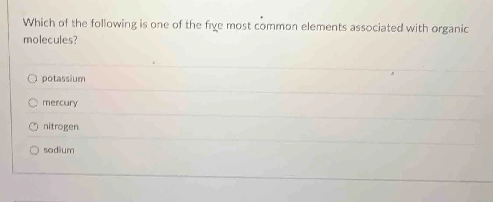 which of the following is one of the five most common elements associat…