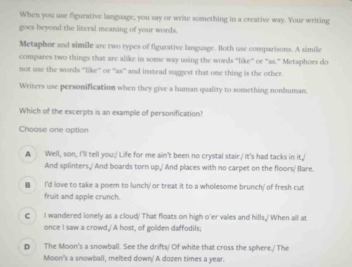 when you use figurative language, you say or write something in a creat…