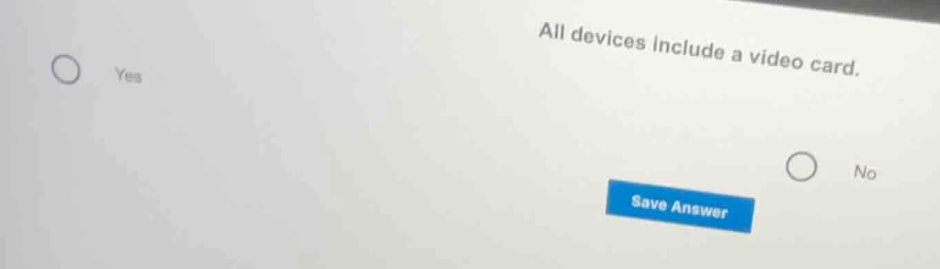 all devices include a video card. yes no save answer