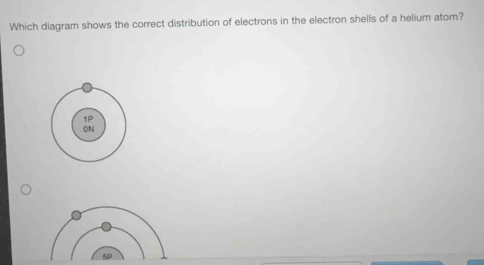 which diagram shows the correct distribution of electrons in the electr…