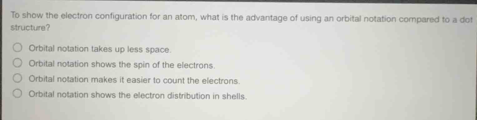 to show the electron configuration for an atom, what is the advantage o…