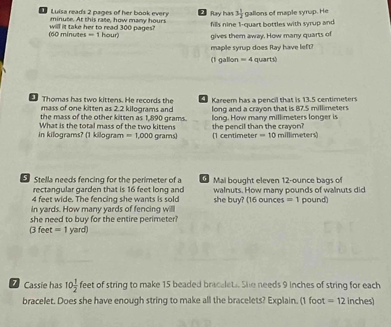 1 luisa reads 2 pages of her book every minute. at this rate, how many …