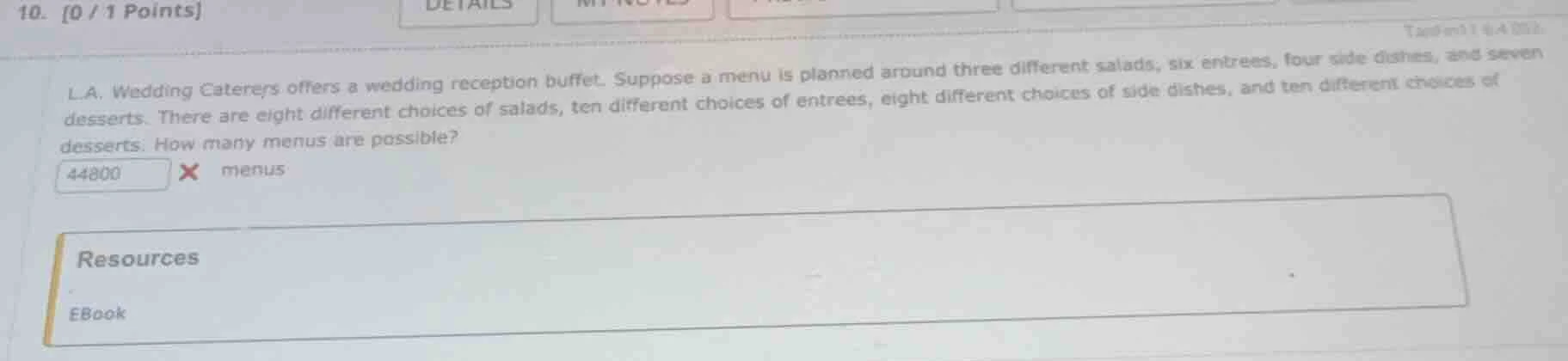 l.a. wedding caterers offers a wedding reception buffet. suppose a menu…