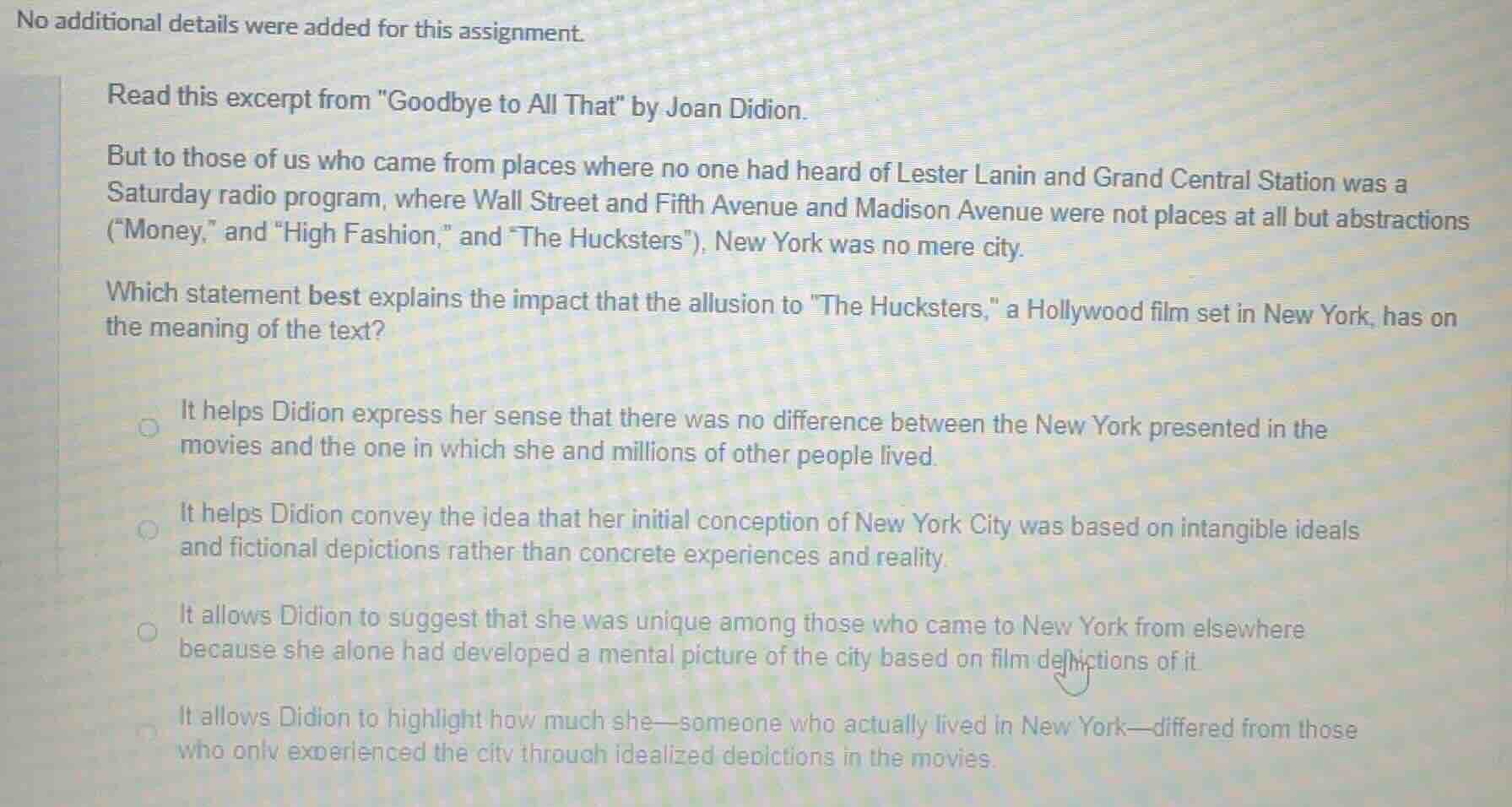 no additional details were added for this assignment. read this excerpt…