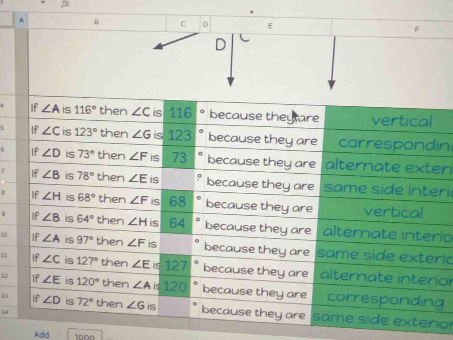 if $\\angle a$ is $116\\degree$ then $\\angle c$ is $116$ $\\degree$ be…