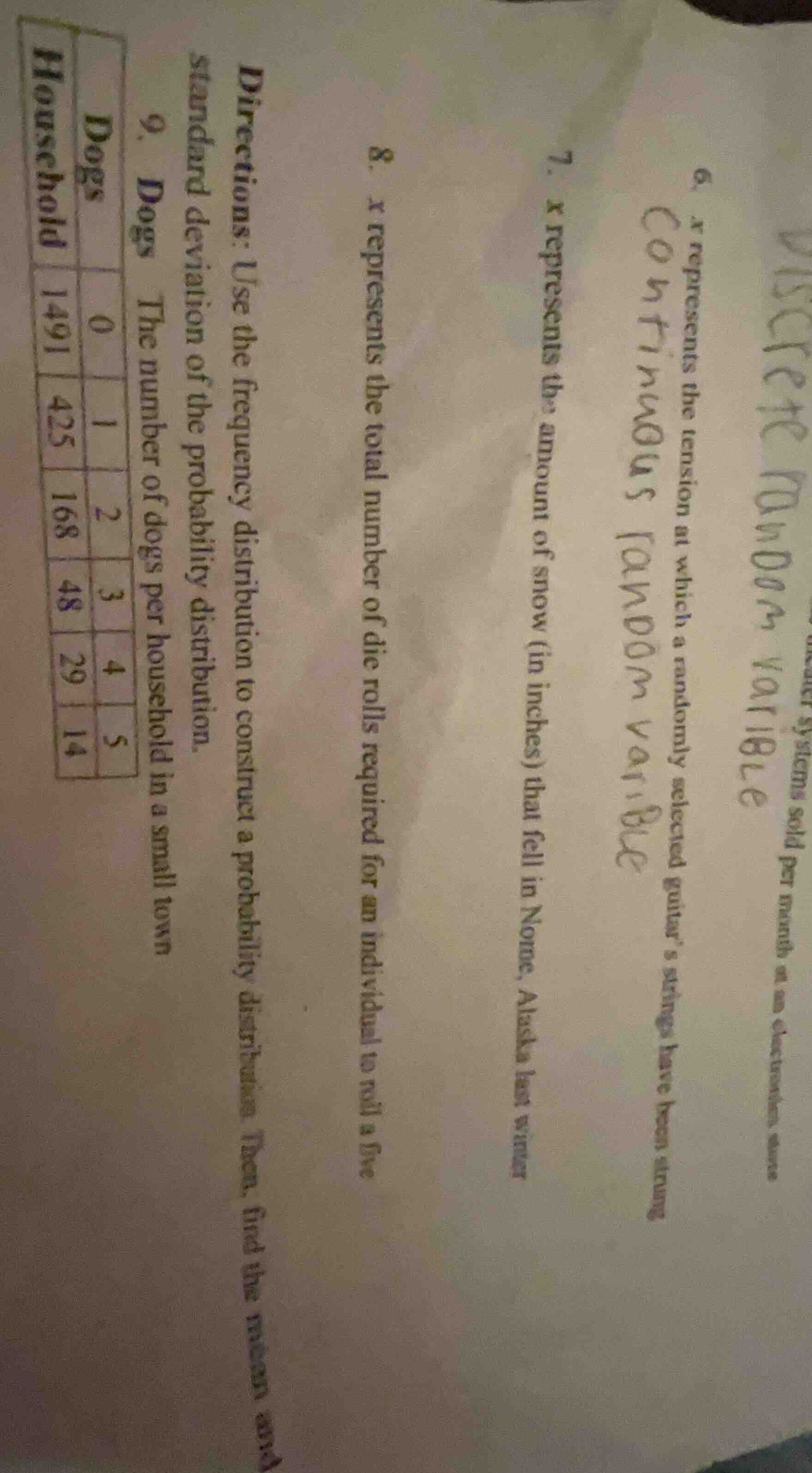 9. dogs the number of dogs per household in a small town directions: us…