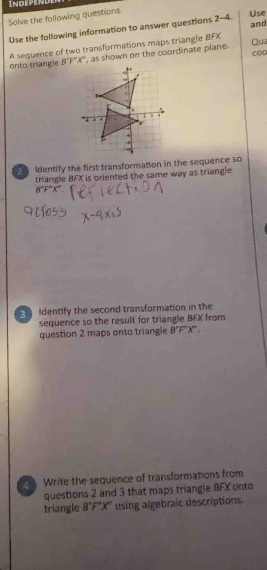 independent solve the following questions. use the following informatio…