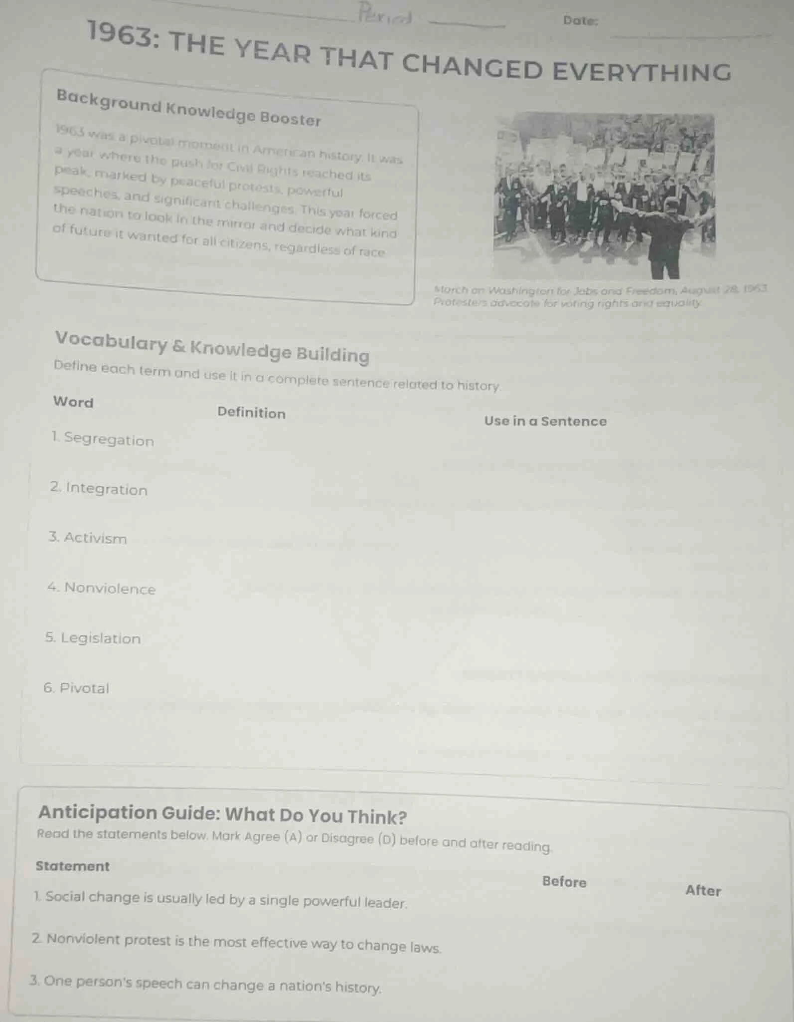 1963: the year that changed everything background knowledge booster 196…