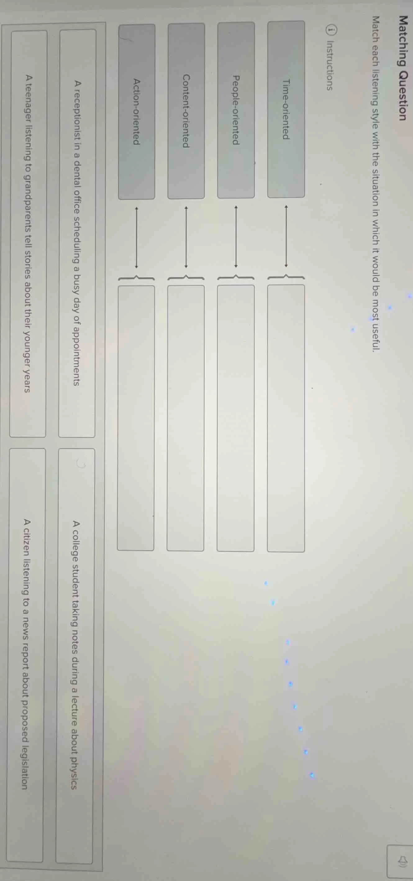 matching question match each listening style with the situation in whic…