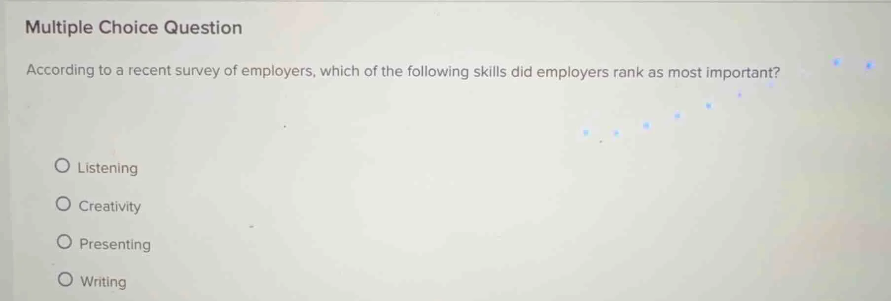 multiple choice question according to a recent survey of employers, whi…