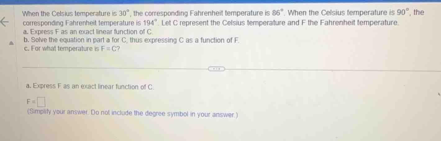 when the celsius temperature is 30°, the corresponding fahrenheit tempe…