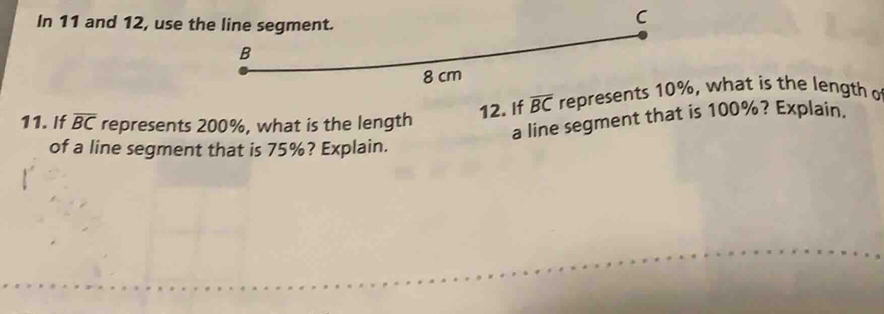 in 11 and 12, use the line segment. 11. if \\(\\overline{bc}\\) represe…